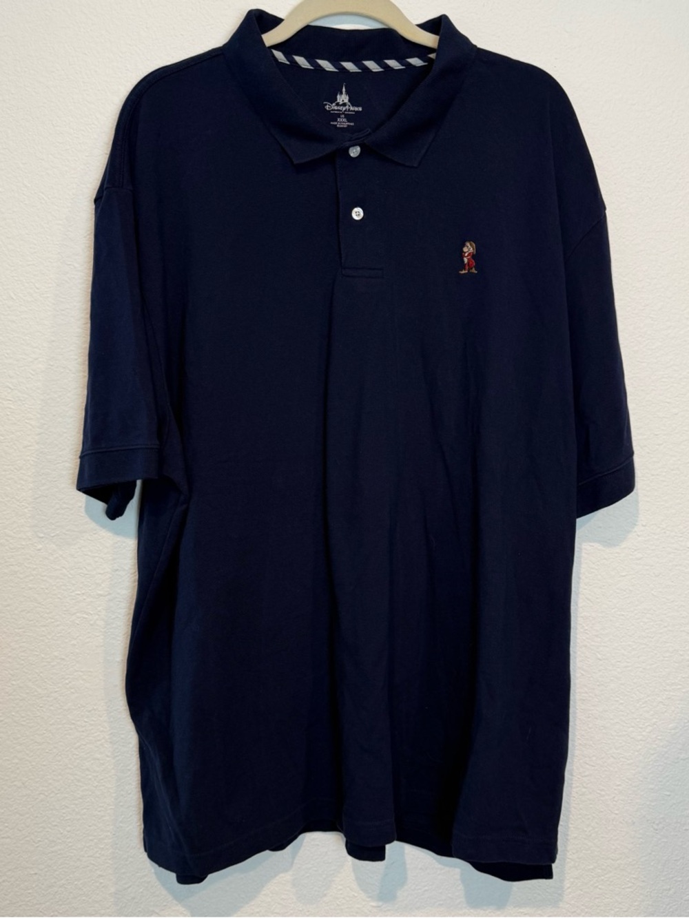 Disney Parks Polo Shirt Navy Blue Snow White Dwarf Embroidered Parks Mens XXXL